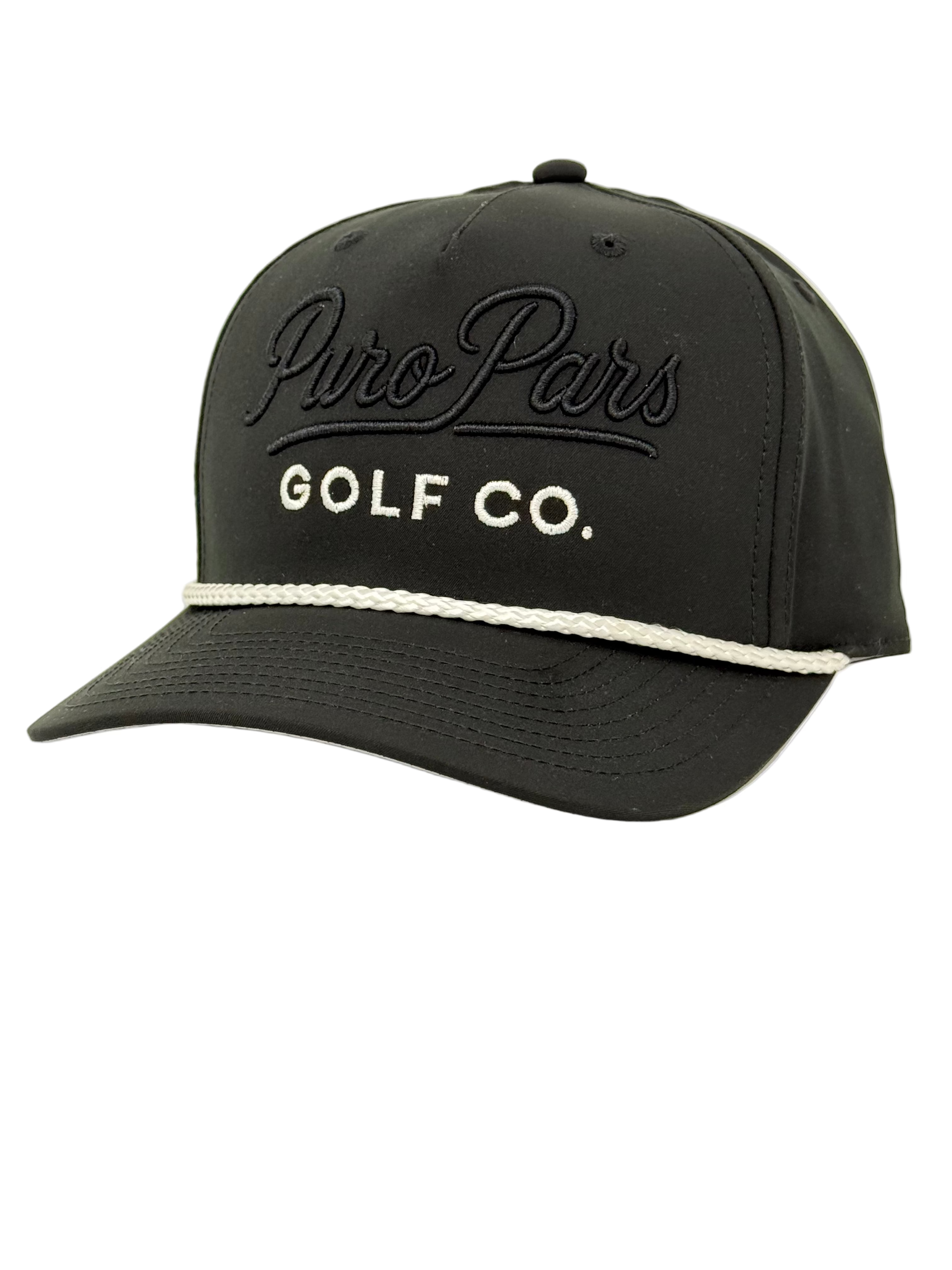 Black Golf Cap - Black Script