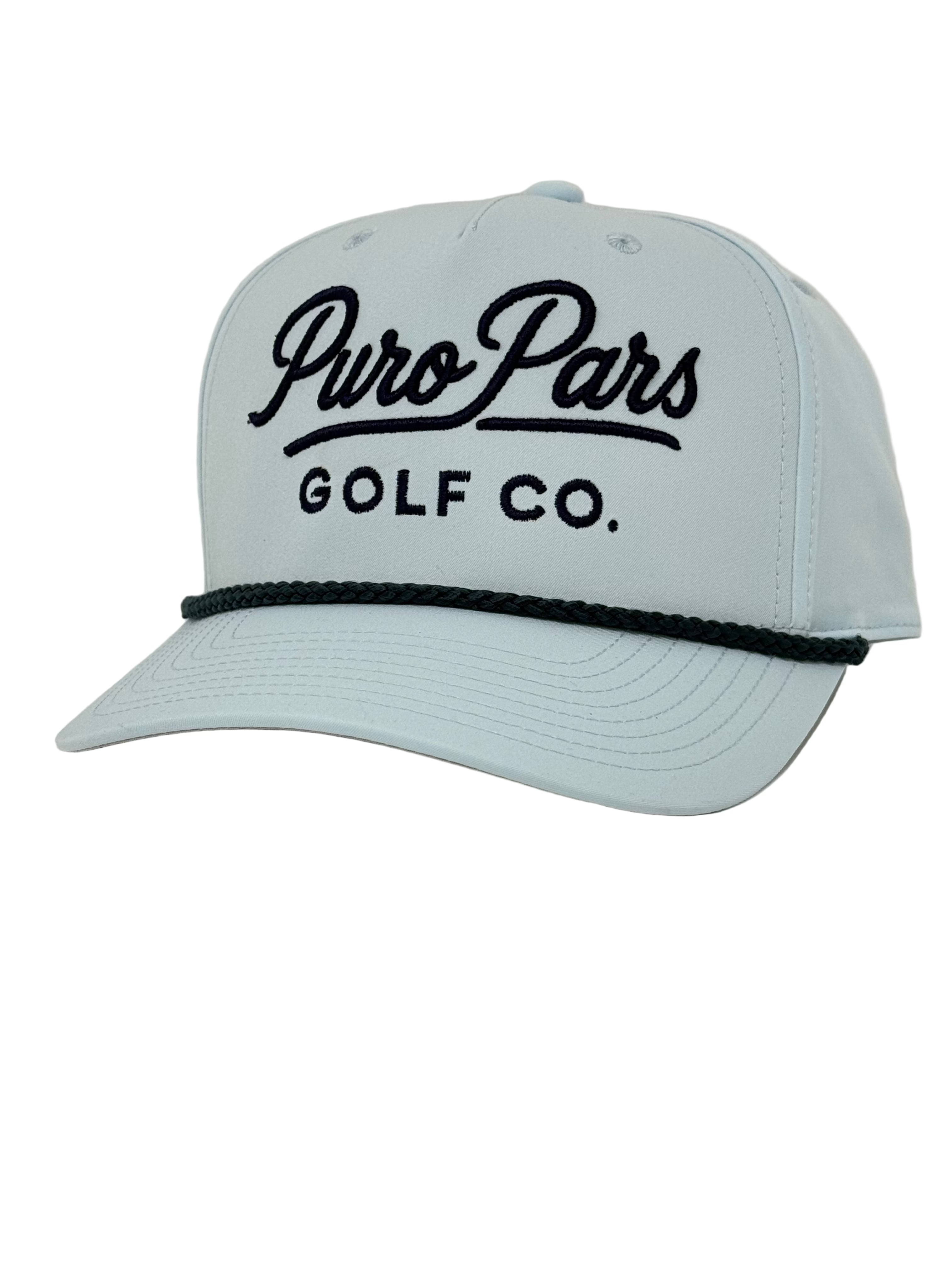 Light Blue Golf Cap - Navy Script