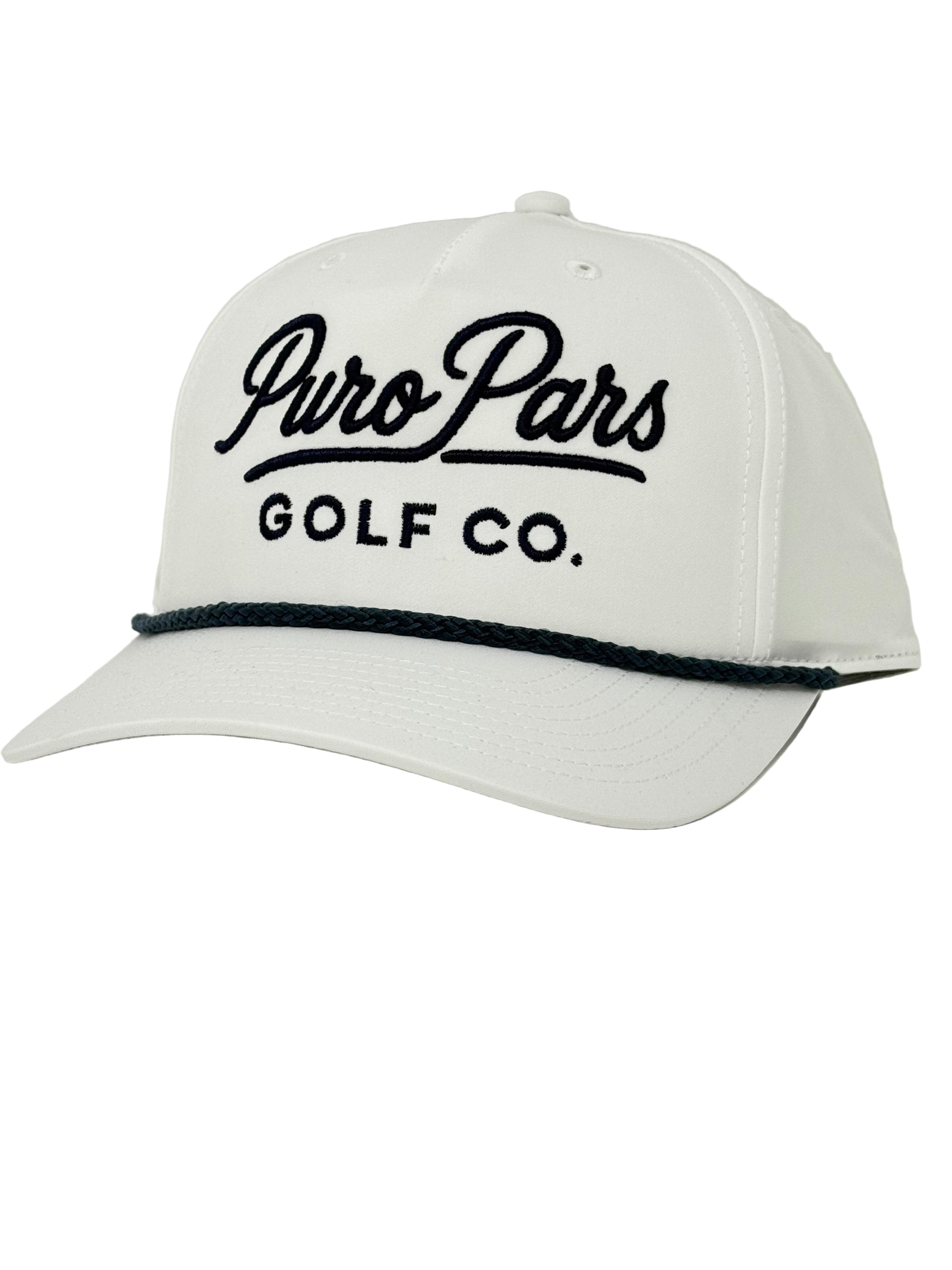 White Golf Cap - Black Script