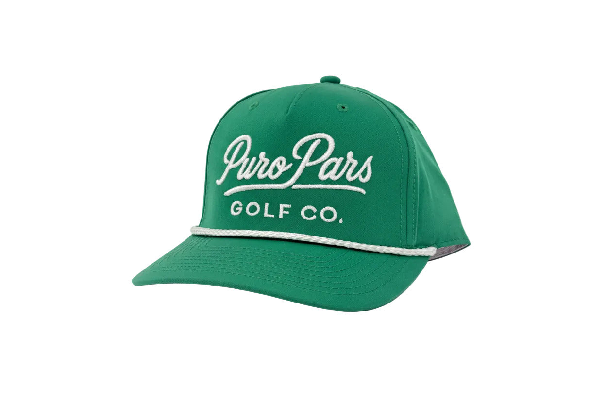 Green Golf Hat - White Script