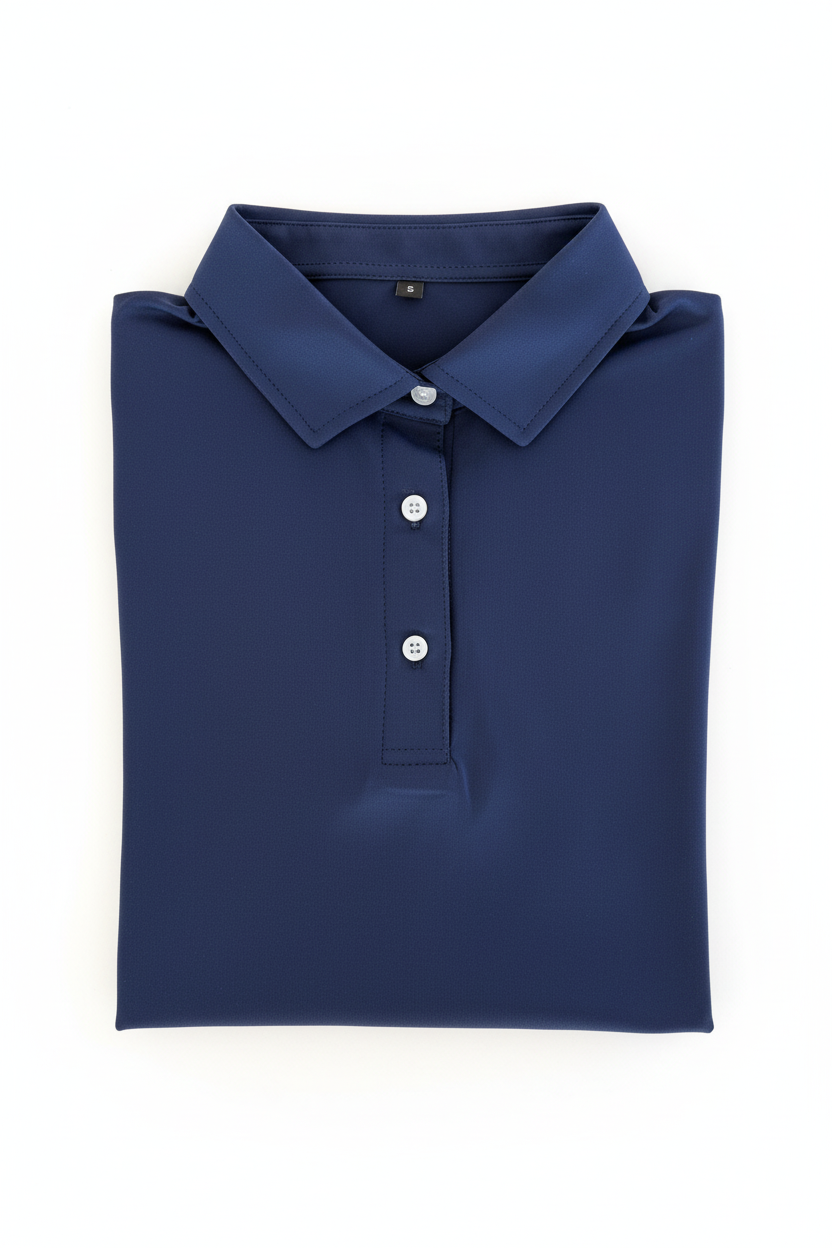Navy Polo - No Sleeve Clean Fold