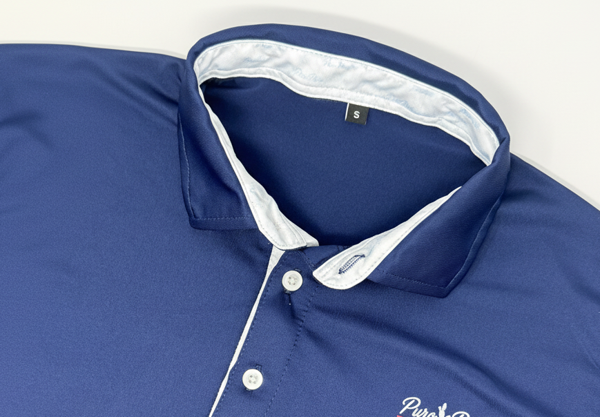 Navy Polo - Reframed to Match Lilac
