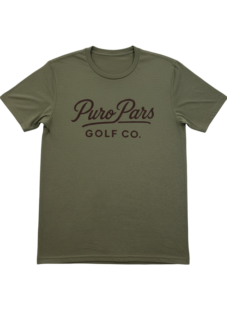 Olive Green Puro Pars Golf Co. T-Shirt - Wrinkle Free